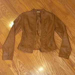 Bongo Faux Leather Jacket Size: Small